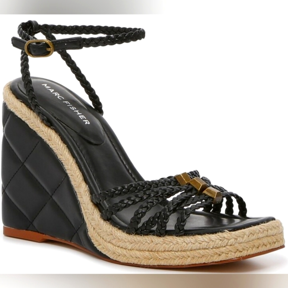 BNWT Marc Fisher Henya Wedge Sandals 8.5